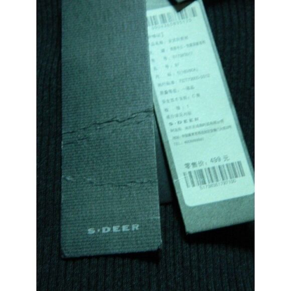 S. DEER/Concept Dress Sweater Gray Ribbed Distressed Dress Shark Bite Size Small - Picture 11 of 12